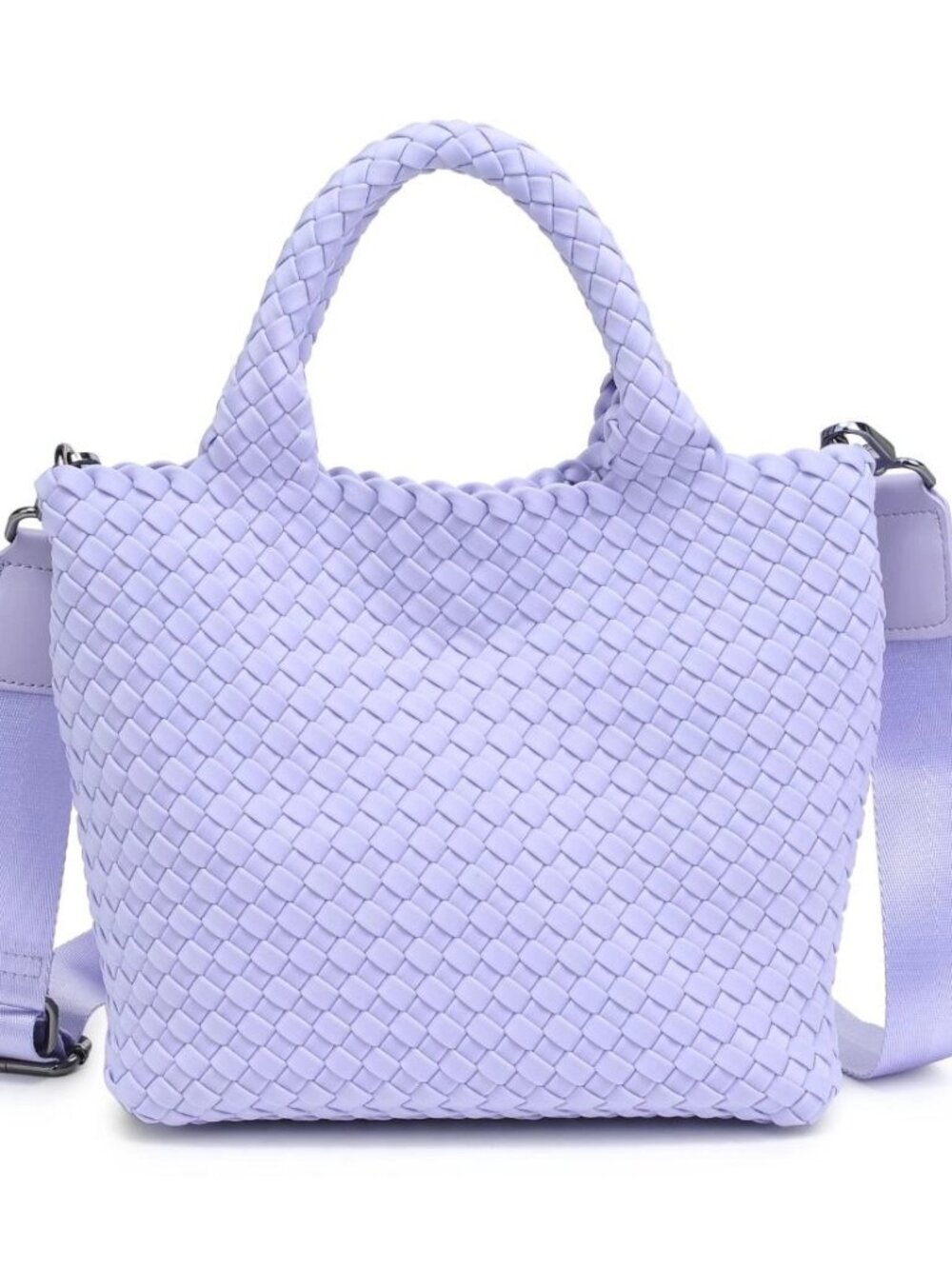 Sol and Selene Sky's The Limit Small Tote Neoprene Lilac Purple Crossbody Bag